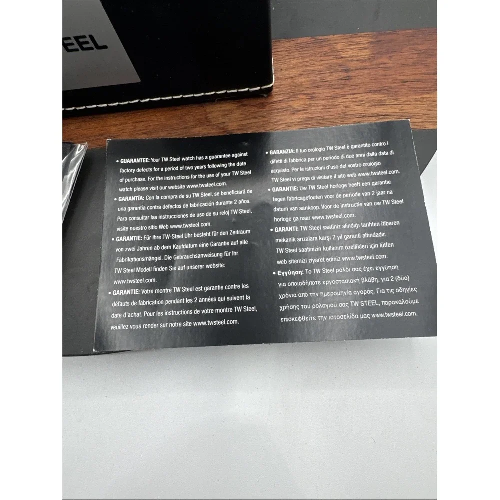TW STEEL Watch BOX ONLY With Black Surface Cloth And Card